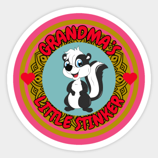 Cute baby animal skunk Grandma's little stinker love Sticker